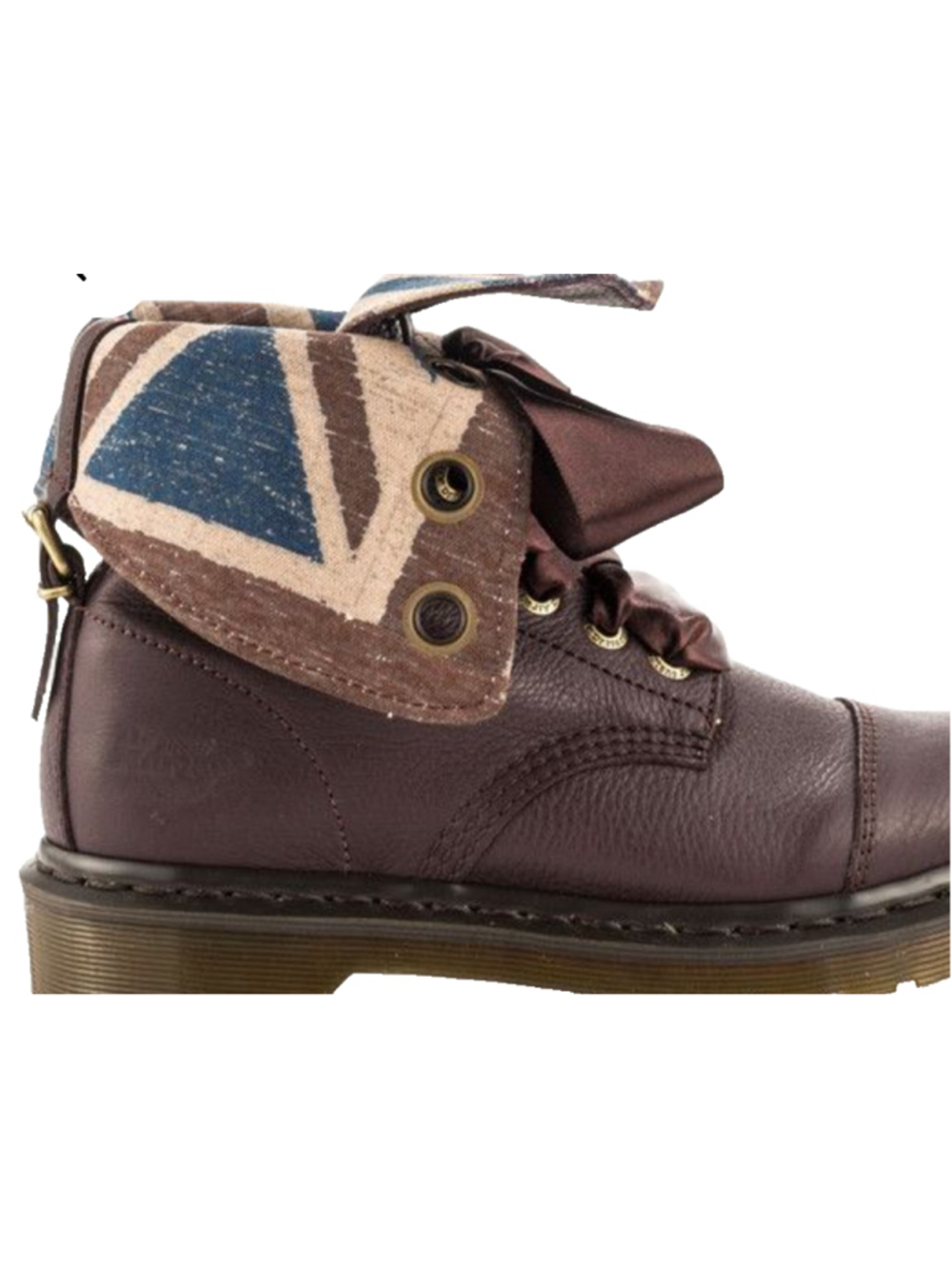 Dr. Martens Aimilita Aimilie Sz 8 Union Jack Flag Combat Boots Oxblood